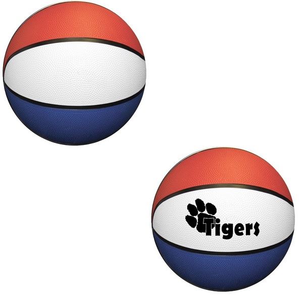 TGB2950RW Full Size Rubber Basketballs Red, White, & Blue With Custom Imprint